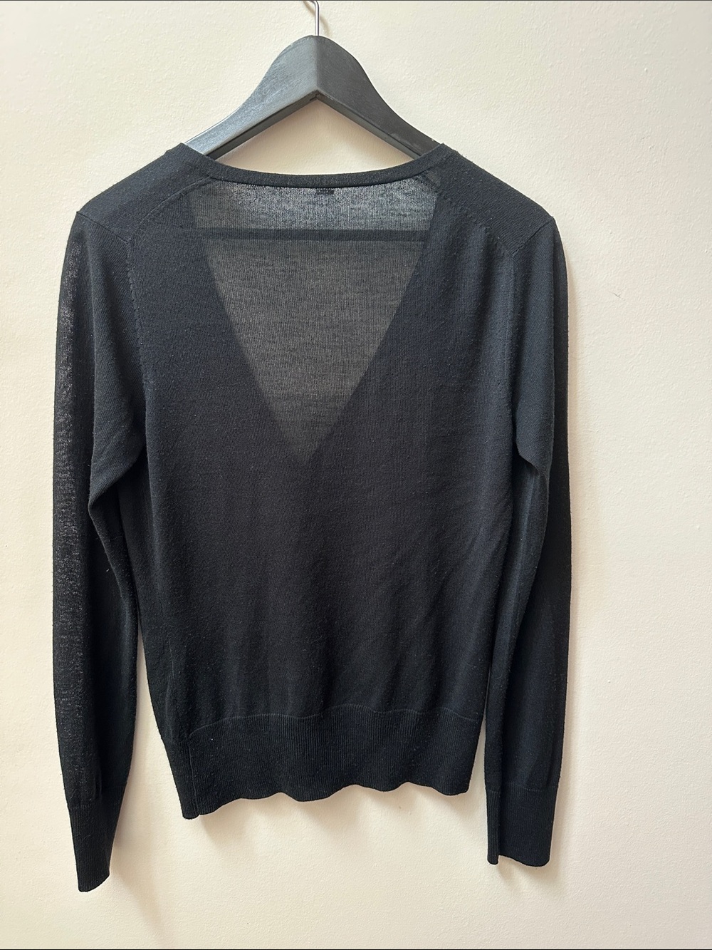 Black V-Neck Button Front Women's Cardigan Sweater - Picture 3 of 3